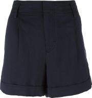 Wide Legged Pleated Shorts Women Cottonlinenflaxlyocell 2, Blue