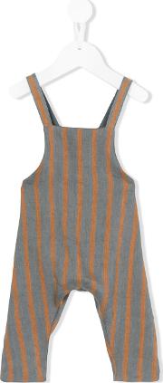 Striped Dungarees Kids Linenflaxcupro 1 Mth, Grey