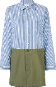 Striped Shirt Dress Women Cottonpolyamidepolyesterpolyurethane 3, Blue