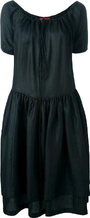 Shortsleeved Volume Dress Women Linenflax 40, Black