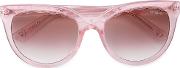 Scalloped Detail Sunglasses Women Acetate 55, Women's, Pinkpurple
