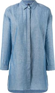 Denim Shirt Women Cottonlinenflax Xs, Blue