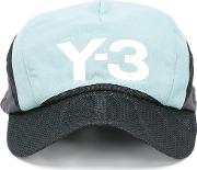 Y 3 Logo Baseball Hat Unisex Polyester One Size, Black 