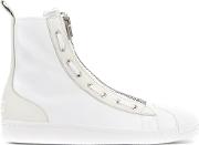Y 3 Pro Zip High Top Sneakers Women Leatherrubber 10, White 