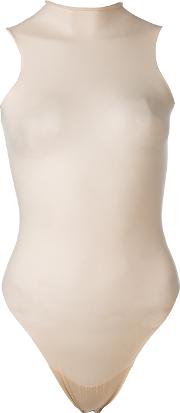 Yeezy High Leg Turtleneck Bodysuit Women Polyamidespandexelastane S, White 