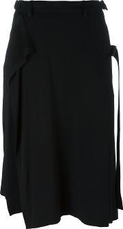 Asymmetric Wrap Skirt Women Polyurethaneviscosewool 2, Women's, Black