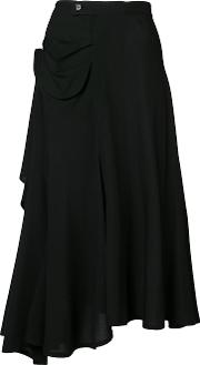 Flared Wrap Skirt Women Rayon 2, Black