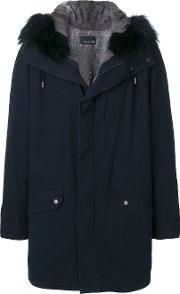 Fur Hooded Parka Coat 
