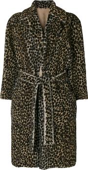 Leopard Print Trench Coat 