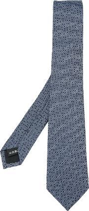 Patterned Tie Men Silk One Size, Blue
