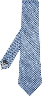 Textured Tie Men Silk One Size, Blue