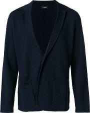 Z Zegna Classic Knitted Cardigan Men Wool S, Blue 