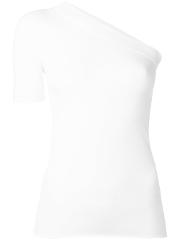 Single Shoulder Blouse Women Polyamideviscose 40, White