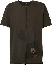 Panelled T Shirt Men Cotton 52, Brown