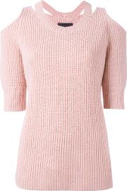 'aristotle' Cold Shoulder Sweater Women Cashmerewool Sm, Pinkpurple