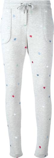 Zoe Karssen Embroidered Heart Track Pants Women Cottonpolyester M, Grey 