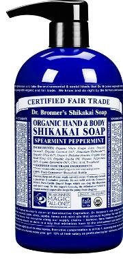 Dr Bronner's Organic Shikak Spearmint Peppermint Hand & Body Soap 710ml