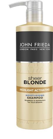 John Frieda Sheer Blonde Highght Activating Moisturising Shampoo For ghter Blondes 500ml
