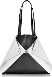  Ai Medium Black And White Reversible Leather Tote Bag