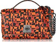  Iberica Print Tangerine Leather Small Anouk Shoulder Bag