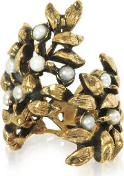  Mistletoe Brass Ring Wglass Pearl