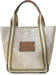 Small Patch Logo Mixed Canvas Pont Tote