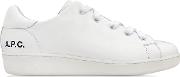  White Leather Minimal Tennis Men's Sneakers
