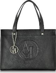 Black Faux Leather Tote