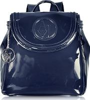  Faux Patent Leather Backpack
