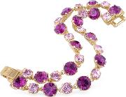 Pink And Amethyst Gold Plated Bracelet 