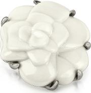 Az Collection Brooches & Pins, White Camelia Flower Brooch 