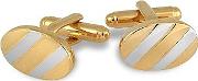 Az Collection Cufflinks, Gold And Silver Plated Oval Cufflinks 