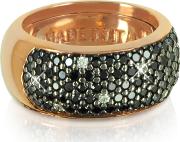 Azhar Rings, Black Cubic Zirconia Silver Vermeil Ring 