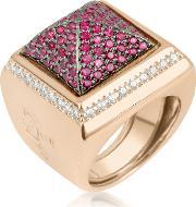 Pink Cubic Zirconia Square Ring