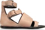 Powder Pink Leather Clothilde Flat Sandals