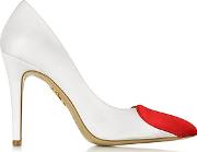  Bethany White And Red Satin Pumps