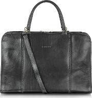 Double Handle Leather Briefcase