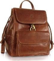  Handmade Brown Genuine Leather Backpack