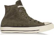  Chuck Taylor All Star Hi Military Green Corduroy High Top Sneakers