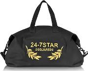  24-7 Star Icon Black Canvas Duffle Bag