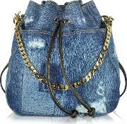 Babe Wire Denim And Leather Backpack