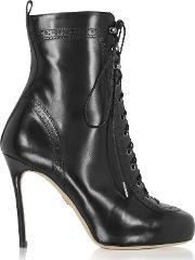  Black Leather Witness High Heel Ankle Boots
