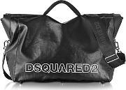  Oversized Black Leather Duffle Bag
