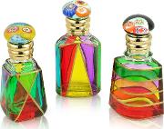 Marco Polo Hand Decorated Murano Glass Murrina Capped Perfume Bottles 