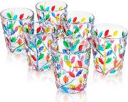 Sospiri Multicolor Hand Decorated Murano Shot Glass Set Of Six