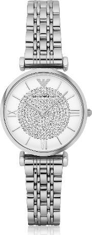 Gianni T-bar Silvertone Stainless Steel Women's Watch Wcrystals Dial