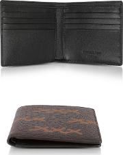  Xxx Printed Canvas And Leather Billfold Wallet