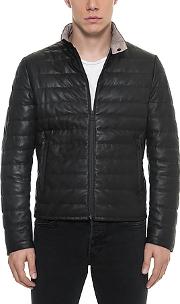  Black Quilted Leather Men's Jacket