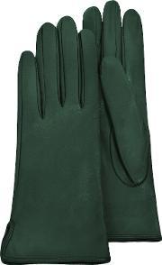 Forest Green Calf Leather Womens Gloves Wsilk Lining