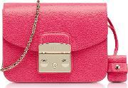 Metropolis Pinky Leather Mini Crossbody Bag